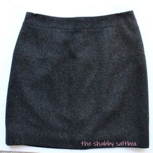 J. Crew No 2 Skirt Wool Gray Lined Short Pencil Fully Lined Charcoal Mini